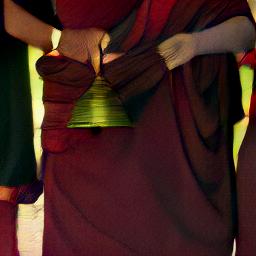 generated: Tibetan priests ringing a bell #1